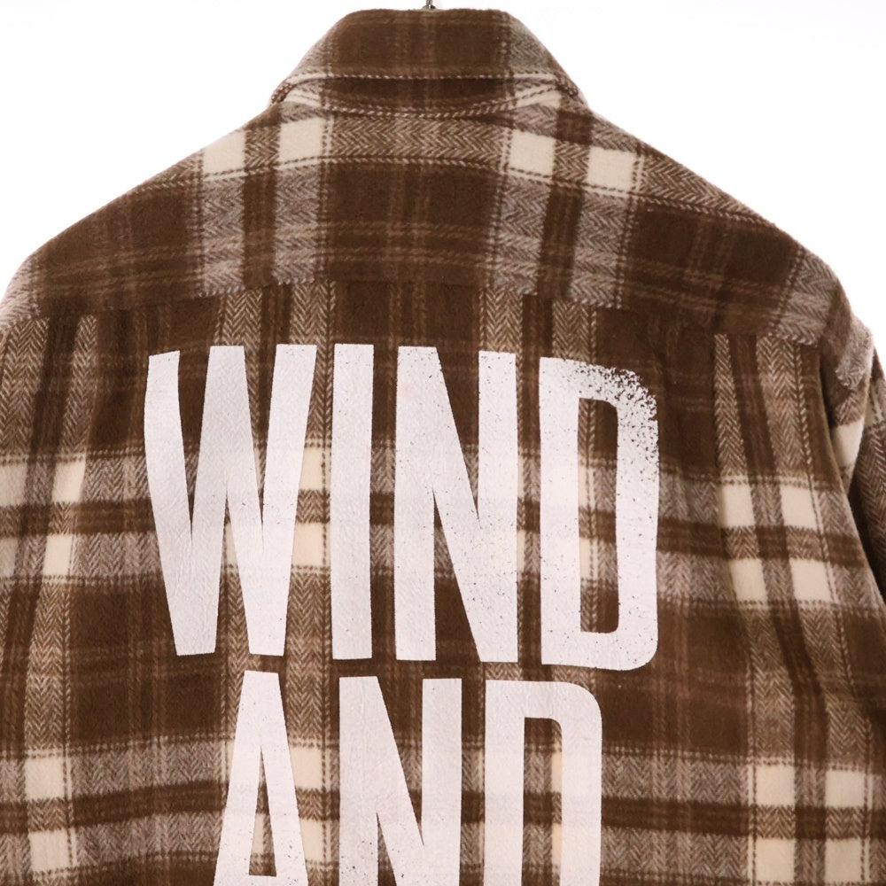 WIND AND SEA(ウィンダンシー) ロゴワッペンWIND AND SEA チェック ロングスリーブ 長袖シャツ ブラウン WDS-O-MLY-23-Q1-SH-02