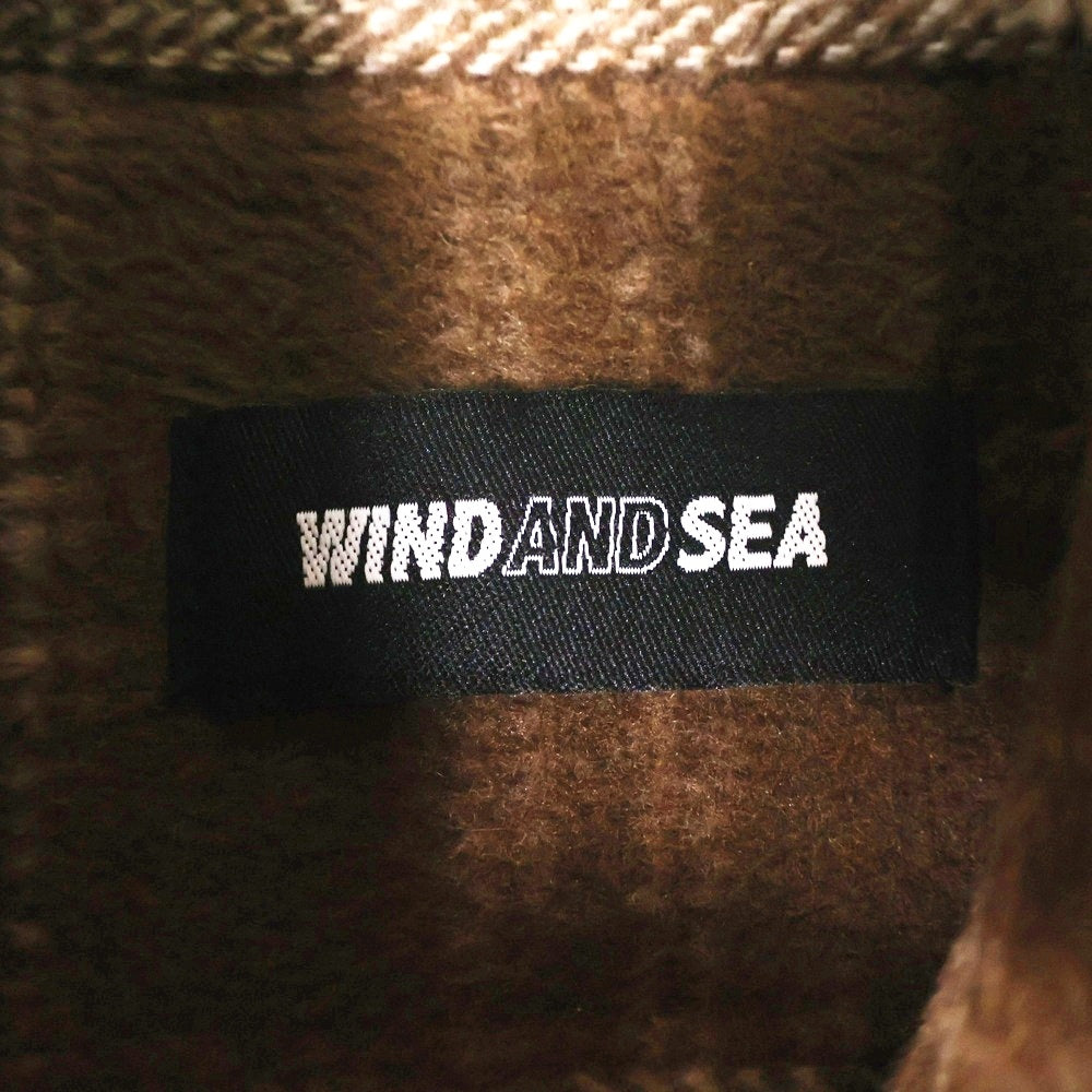 WIND AND SEA(ウィンダンシー) ロゴワッペンWIND AND SEA チェック ロングスリーブ 長袖シャツ ブラウン WDS-O-MLY-23-Q1-SH-02