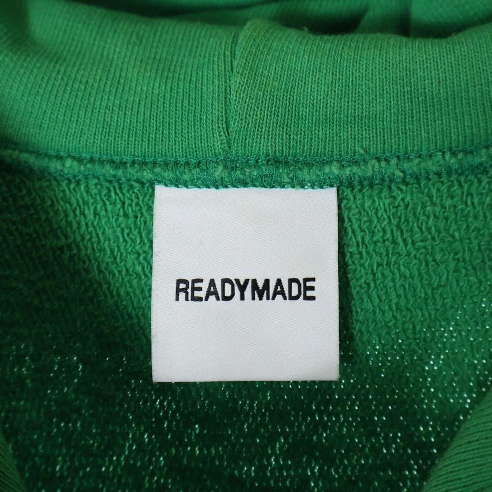 READY MADE(レディメイド) ロゴエンブロイダリー スウェット プルオーバーパーカー フーディー グリーン RE-CO-GR-ES-00-05
