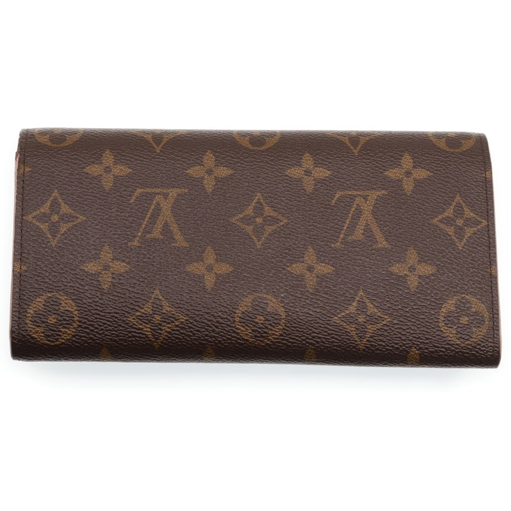 LOUIS VUITTON(ルイヴィトン) モノグラム ポルトフォイユエミリーホットピンク ロングウォレット 長財布 ブラウン イニシャル入り M64202 CA2168