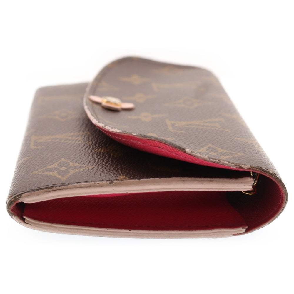 LOUIS VUITTON(ルイヴィトン) モノグラム ポルトフォイユエミリーホットピンク ロングウォレット 長財布 ブラウン イニシャル入り M64202 CA2168