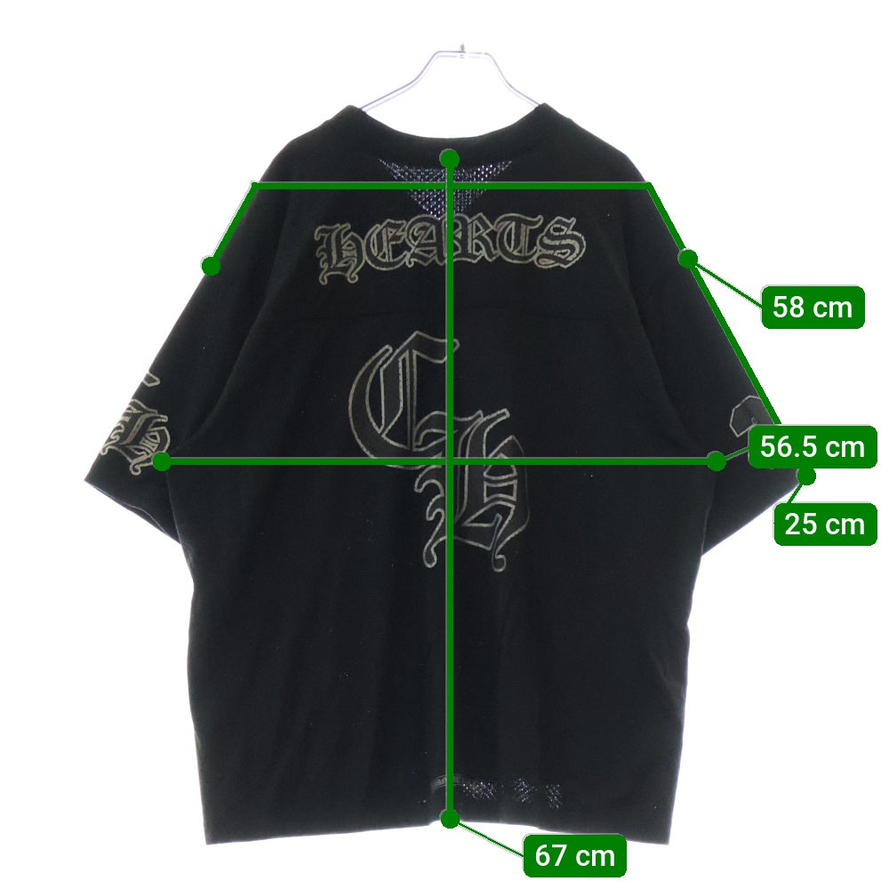 CHROME HEARTS(クロムハーツ) MESH WARM UP JERSEY TEE メッシュウォームアップ ジャージ 半袖Tシャツ カットソー ブラック