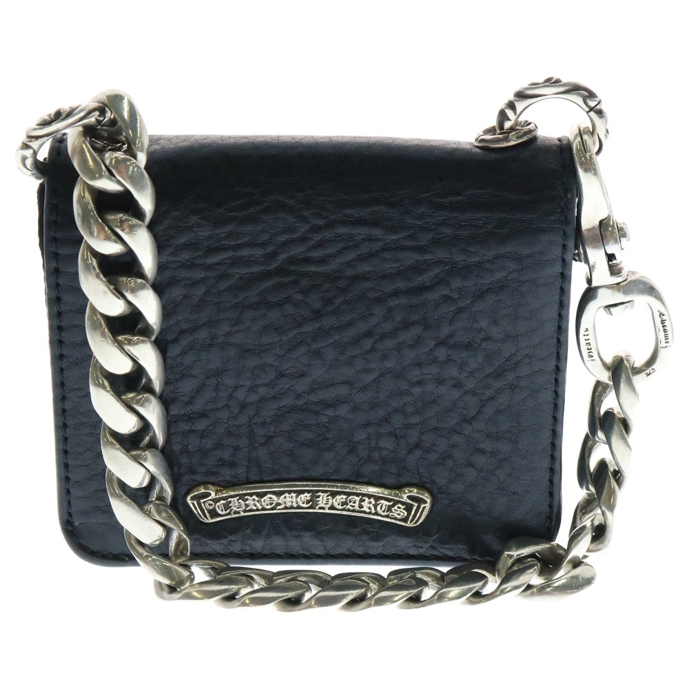 CHROME HEARTS(クロムハーツ) TV MAN ティービーマン クロスパッチ クラシックチェーン付き レザー ウォレット 財布 ブラック