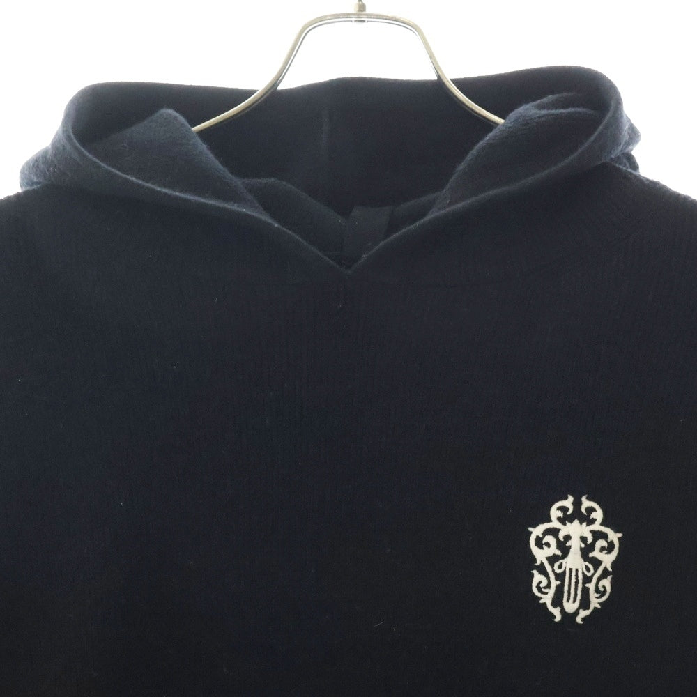 CHROME HEARTS(クロムハーツ) SWTR REGULATOR HD ダガー刺繍 カシミアニットパーカー ブラック