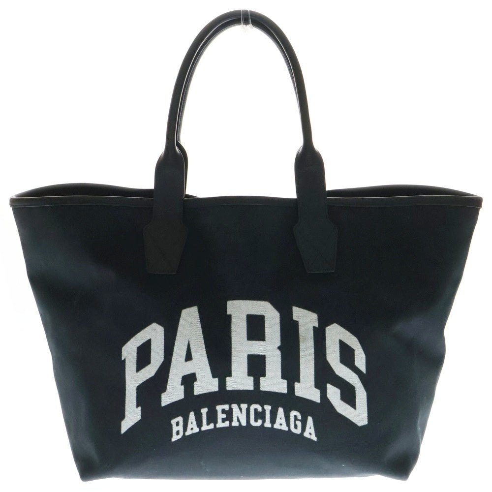 BALENCIAGA(バレンシアガ) シティズパリス グラフィックプリント ジャンボ キャンバス トートバッグ ブラック 692068 2106M
