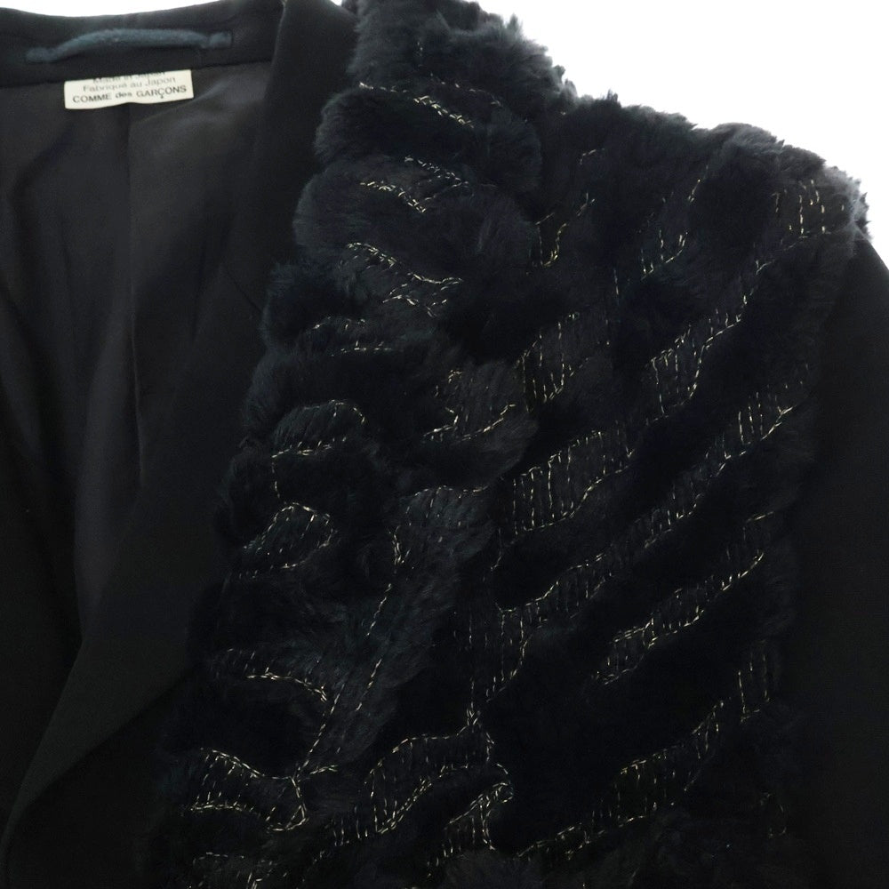 COMME des GARCONS HOMME PLUS(コムデギャルソンオムプリュス) 19AW AD2019 ベストドッキング シングルブレスト ロング テーラードジャケット ブラック PD-J033