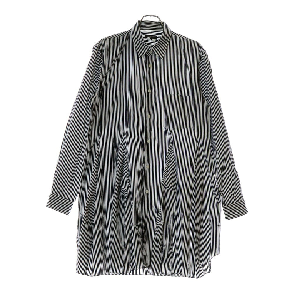 COMME des GARCONS HOMME PLUS(コムデギャルソンオムプリュス) 23AW AD2023 胸ポケット 4タック ストライプ柄 長袖シャツ ブラック/ホワイト TL-V008
