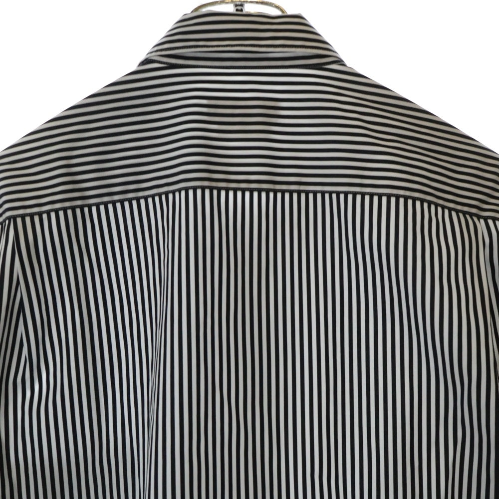 COMME des GARCONS HOMME PLUS(コムデギャルソンオムプリュス) 23AW AD2023 胸ポケット 4タック ストライプ柄 長袖シャツ ブラック/ホワイト TL-V008