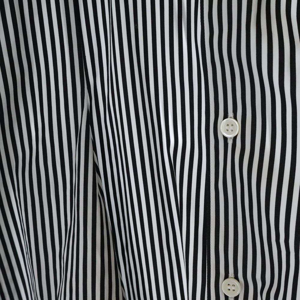 COMME des GARCONS HOMME PLUS(コムデギャルソンオムプリュス) 23AW AD2023 胸ポケット 4タック ストライプ柄 長袖シャツ ブラック/ホワイト TL-V008
