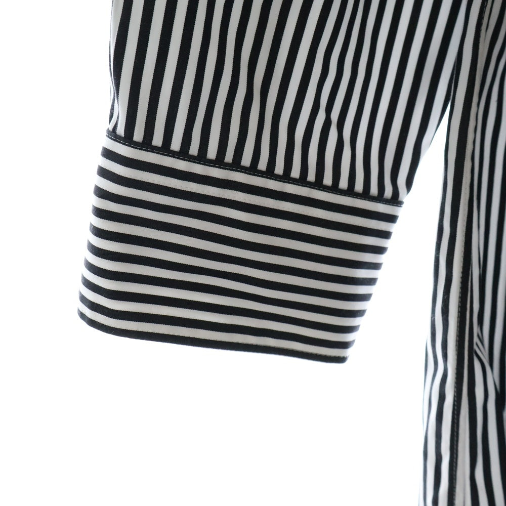 COMME des GARCONS HOMME PLUS(コムデギャルソンオムプリュス) 23AW AD2023 胸ポケット 4タック ストライプ柄 長袖シャツ ブラック/ホワイト TL-V008