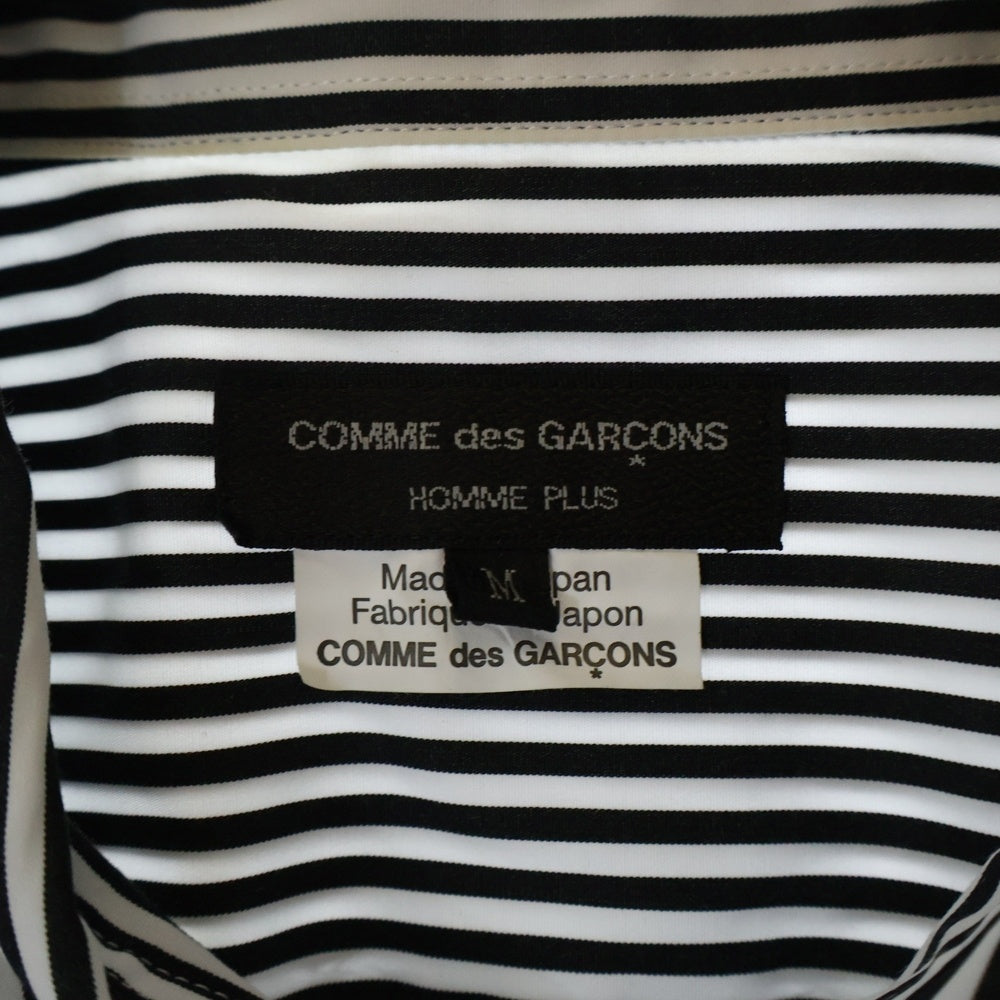 COMME des GARCONS HOMME PLUS(コムデギャルソンオムプリュス) 23AW AD2023 胸ポケット 4タック ストライプ柄 長袖シャツ ブラック/ホワイト TL-V008