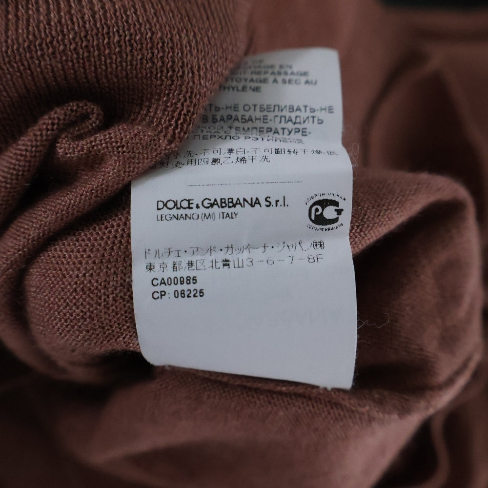 DOLCE & GABBANA(ドルチェアンドガッバーナ) ビジューボタン カシミヤ シルク クルーネック ニット カーディガン レディース ピンク FGL40K