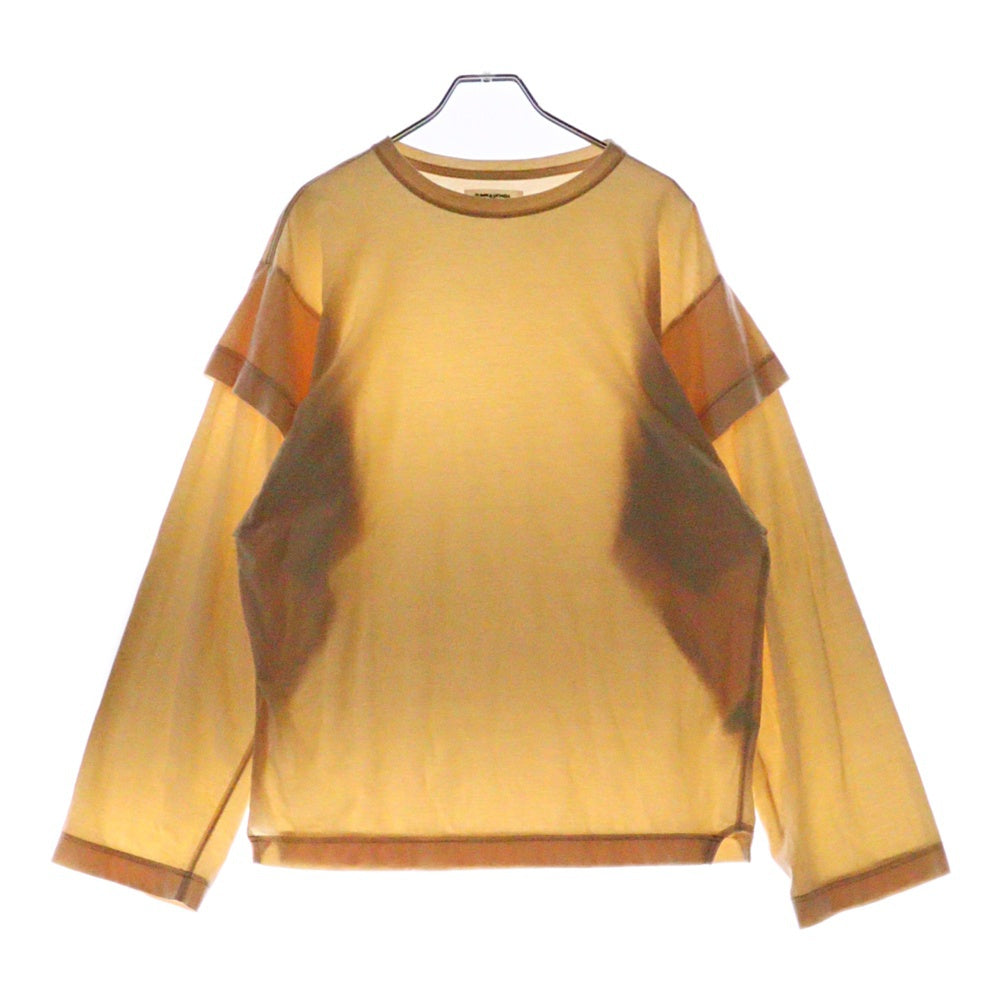 FUMIKA UCHIDA(フミカウチダ) レイヤードデザイン コットン クルーネック 長袖Tシャツ カットソー オレンジ レディース FU-L-CT003