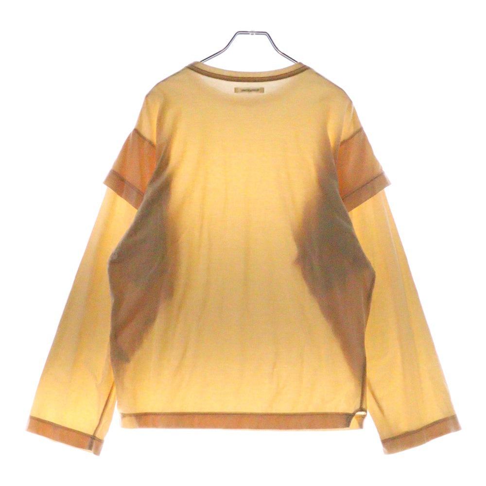 FUMIKA UCHIDA(フミカウチダ) レイヤードデザイン コットン クルーネック 長袖Tシャツ カットソー オレンジ レディース FU-L-CT003