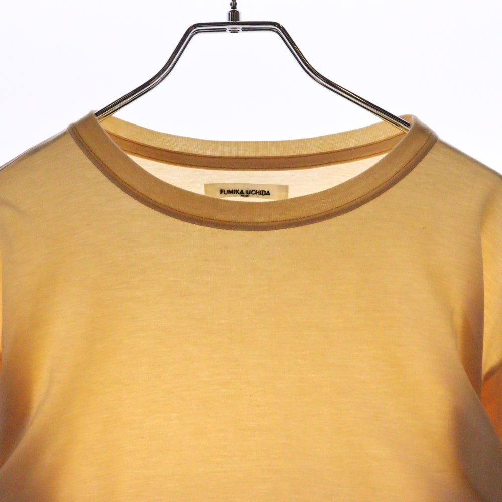 FUMIKA UCHIDA(フミカウチダ) レイヤードデザイン コットン クルーネック 長袖Tシャツ カットソー オレンジ レディース FU-L-CT003