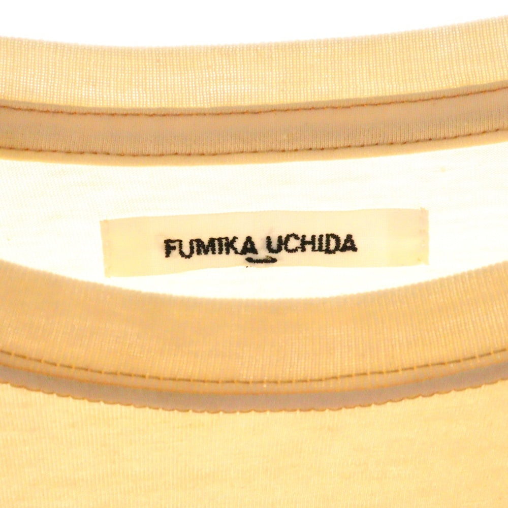 FUMIKA UCHIDA(フミカウチダ) レイヤードデザイン コットン クルーネック 長袖Tシャツ カットソー オレンジ レディース FU-L-CT003
