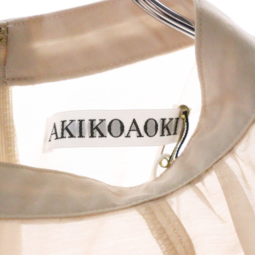AKIKOAOKI(アキコアオキ) 23AW Franceca-01 パフスリーブ シアー 長袖ブラウス ベージュ レディース AA23AW-T03-01