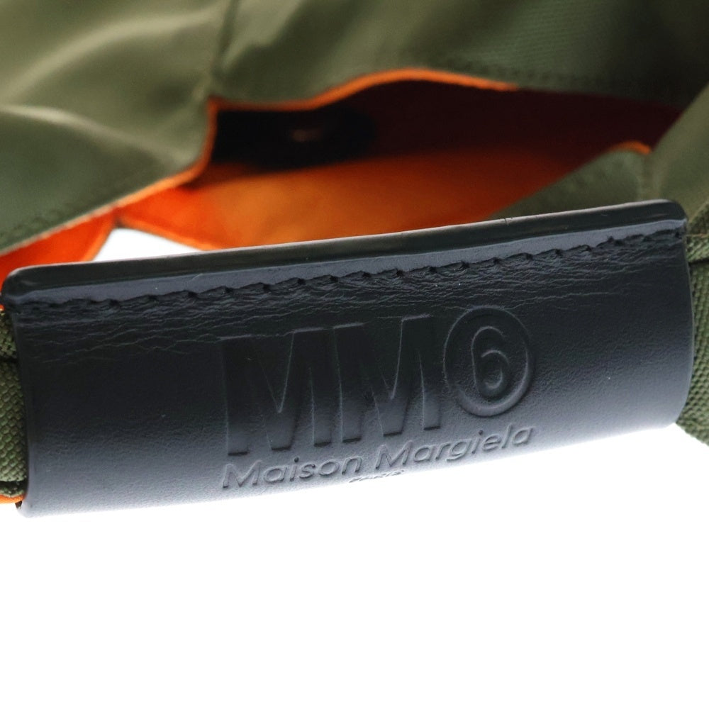 MM6 Maison Margiela(エムエムシックスメゾンマルジェラ) トライアングル スモール ナイロン ジャパニーズトート トートバッグ カーキ/オレンジ レディース S54WD0043 P4810