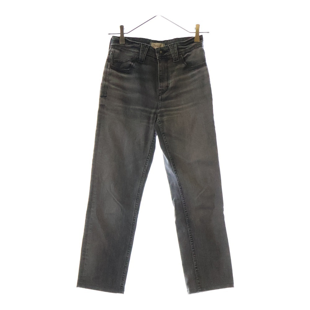 YANUK(ヤヌーク) ストレッチコットン ジップフライ デニム ストレートパンツ ダークグレー レディース 57191019