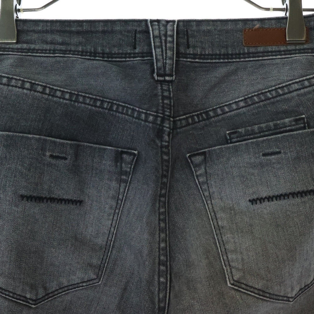 YANUK(ヤヌーク) ストレッチコットン ジップフライ デニム ストレートパンツ ダークグレー レディース 57191019