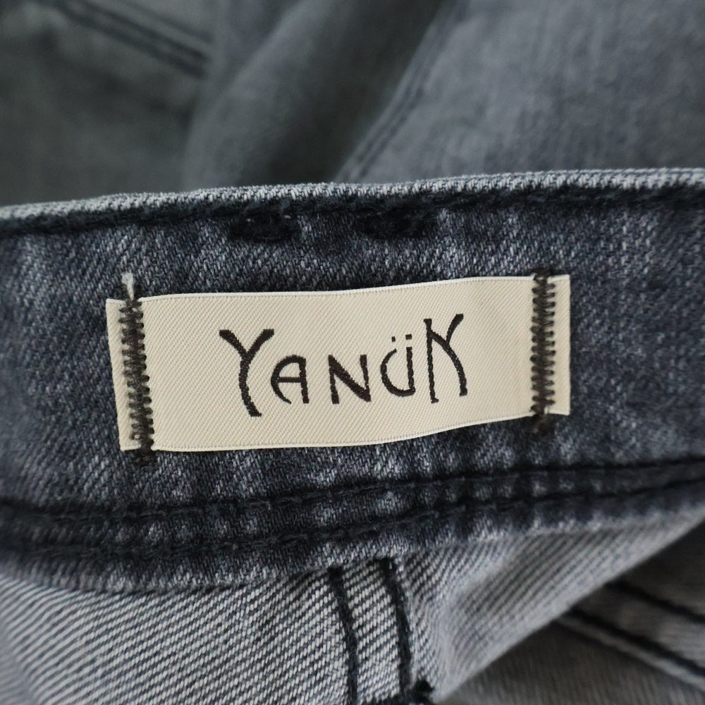 YANUK(ヤヌーク) ストレッチコットン ジップフライ デニム ストレートパンツ ダークグレー レディース 57191019
