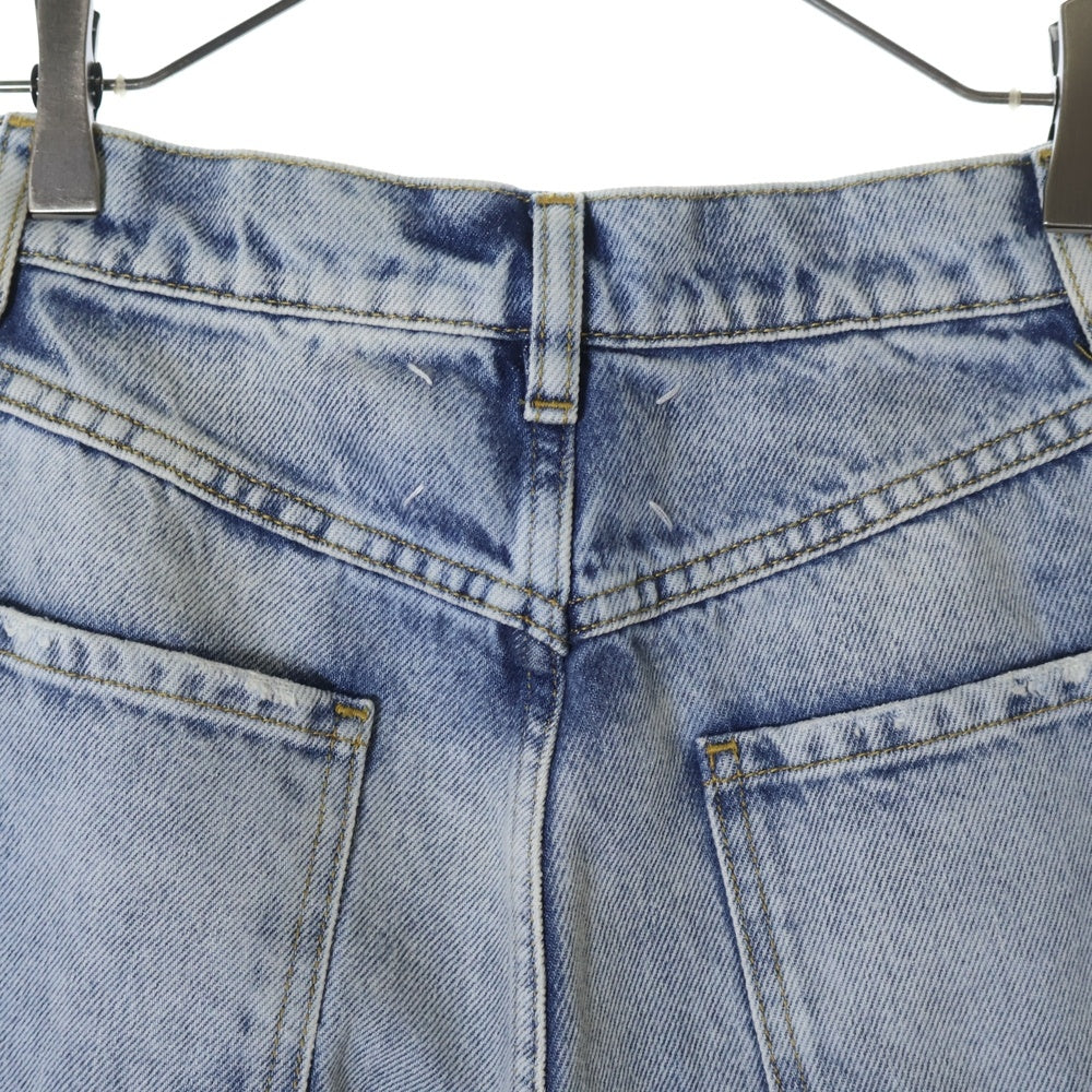 Maison Margiela 1(メゾンマルジェラ) 22AW PANTS 5 POCKETS INDIGO カットアウト 5ポケット ジップフライ ワイドデニムパンツ インディゴ レディース S51LA0051 S30513