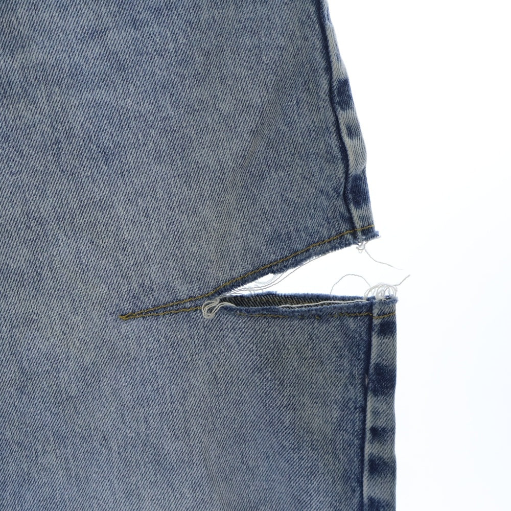 Maison Margiela 1(メゾンマルジェラ) 22AW PANTS 5 POCKETS INDIGO カットアウト 5ポケット ジップフライ ワイドデニムパンツ インディゴ レディース S51LA0051 S30513