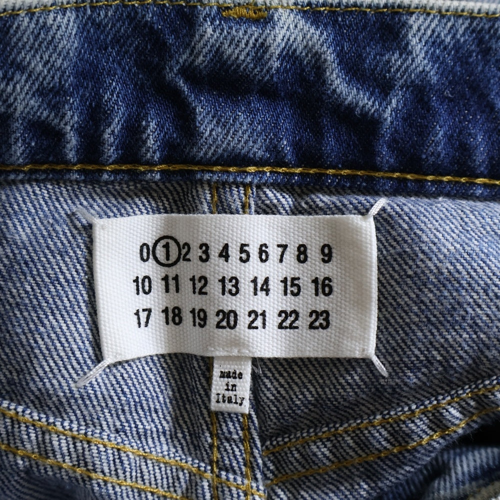 Maison Margiela 1(メゾンマルジェラ) 22AW PANTS 5 POCKETS INDIGO カットアウト 5ポケット ジップフライ ワイドデニムパンツ インディゴ レディース S51LA0051 S30513