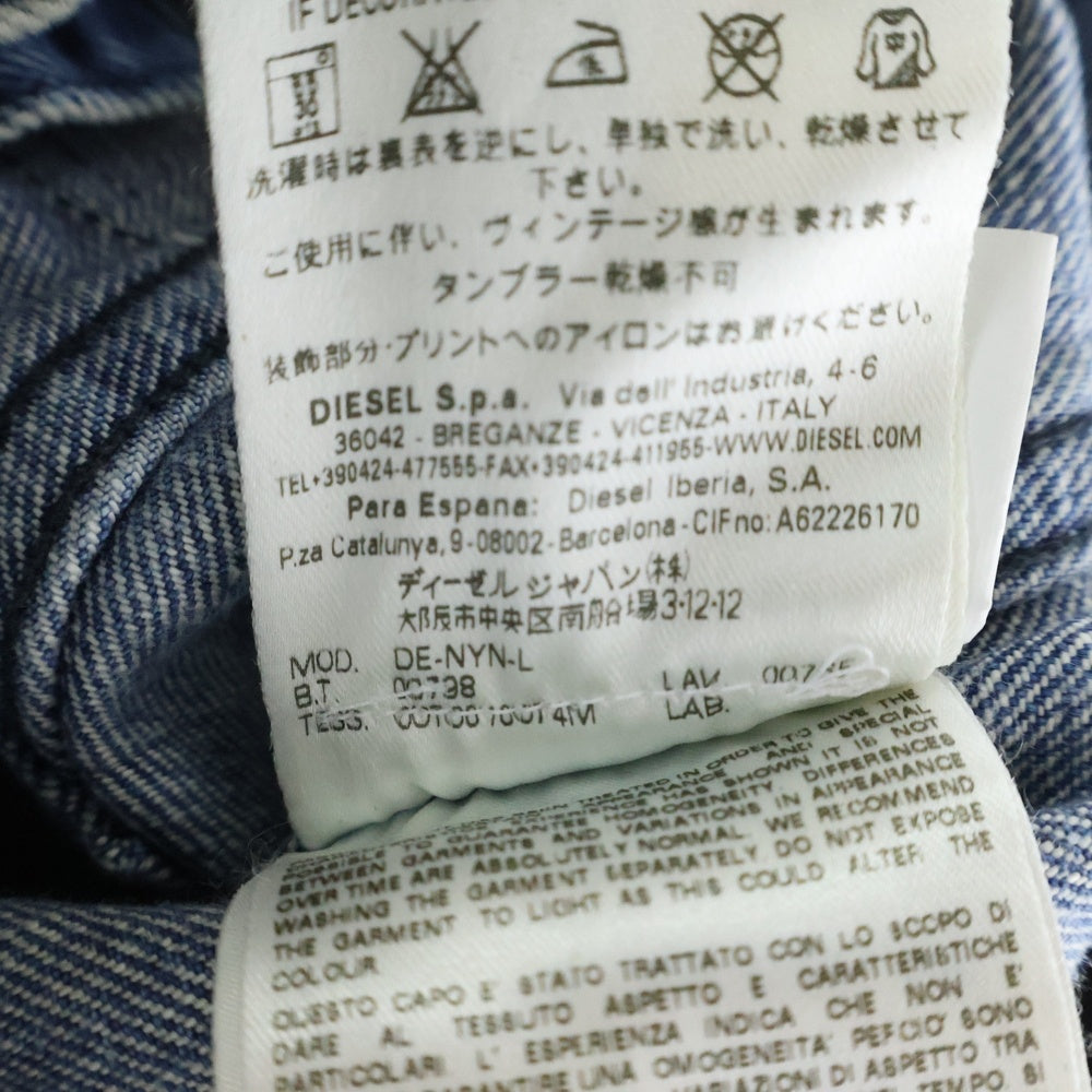 DIESEL(ディーゼル) DE-NYN-L カウレザー切替 デニム トラッカージャケット インディゴ/ブラック レディース 00798