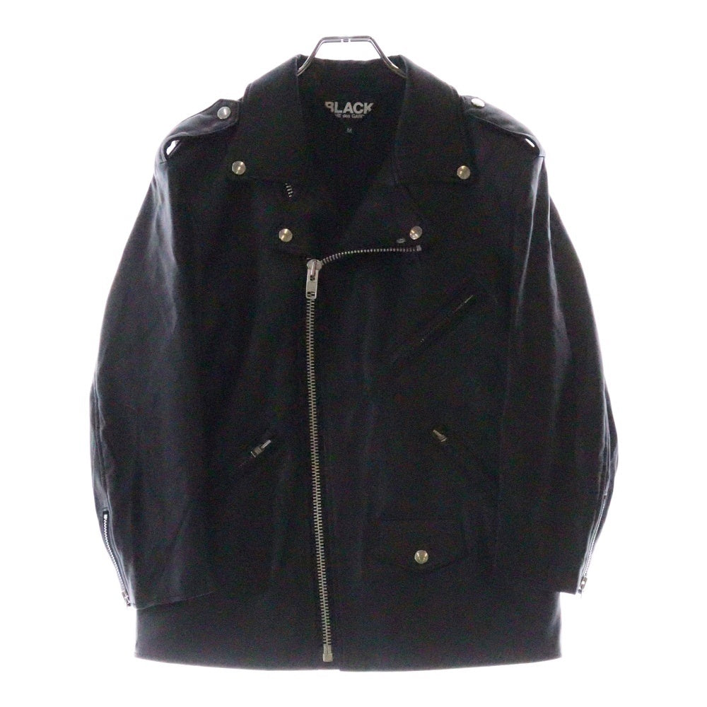 BLACK COMME des GARCONS(ブラックコムデギャルソン) 11AW AD2011 フェイクレザー ダブル ライダース ジャケット ブラック 1H-J233