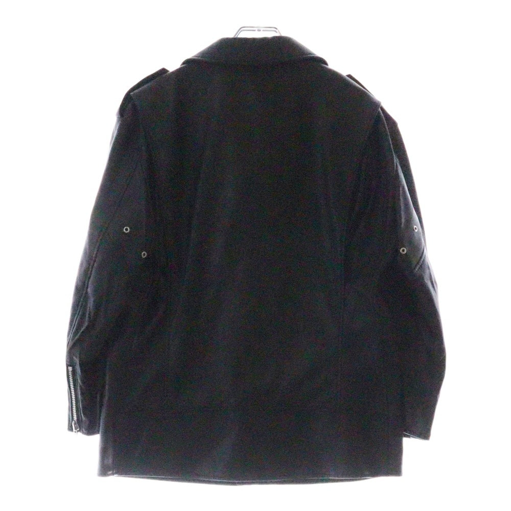 BLACK COMME des GARCONS(ブラックコムデギャルソン) 11AW AD2011 フェイクレザー ダブル ライダース ジャケット ブラック 1H-J233