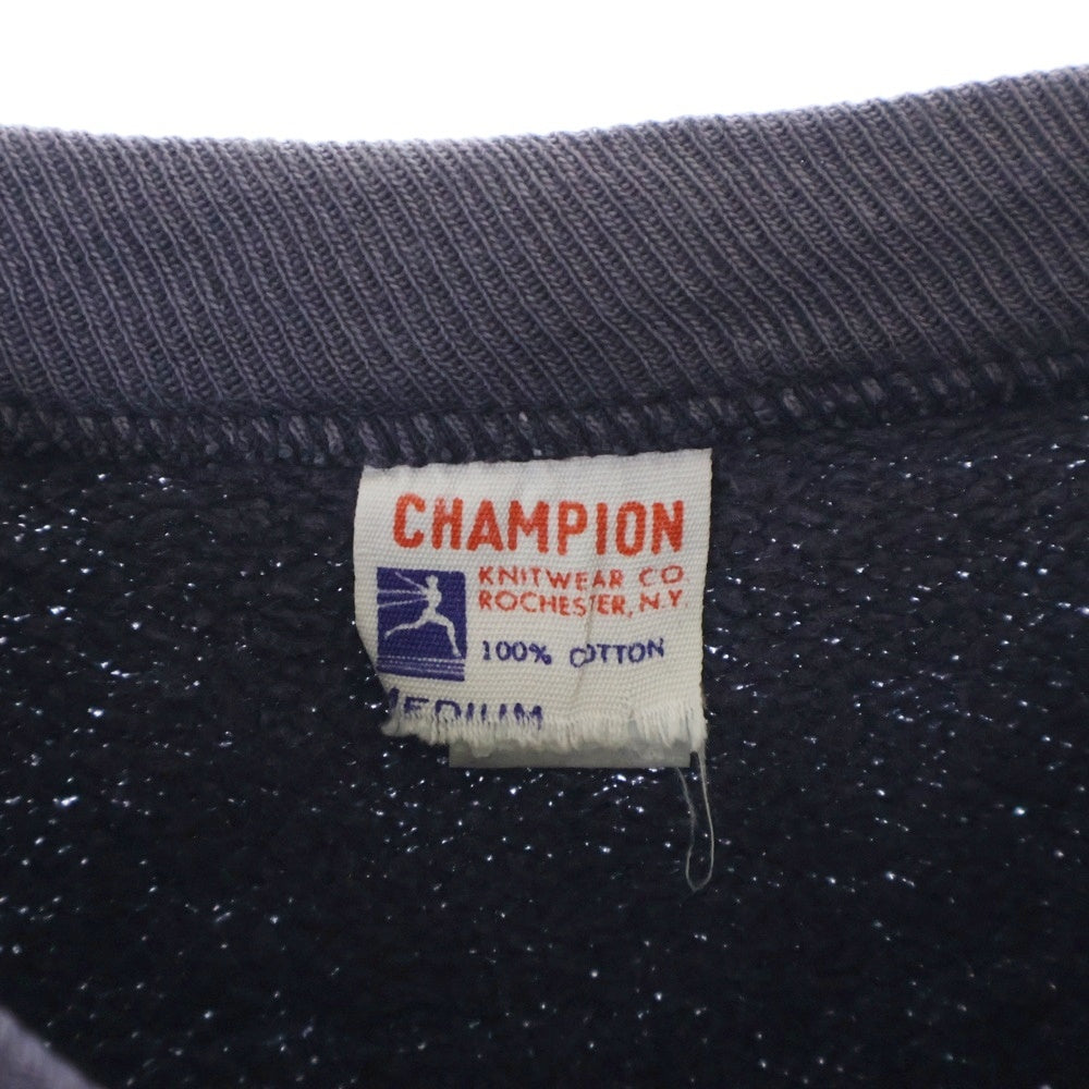 CHAMPION(チャンピオン) 60S VINTAGE 大文字ランタグ前期 ヴィンテージ フロントプリント クルーネックスウェット トレーナー ネイビー