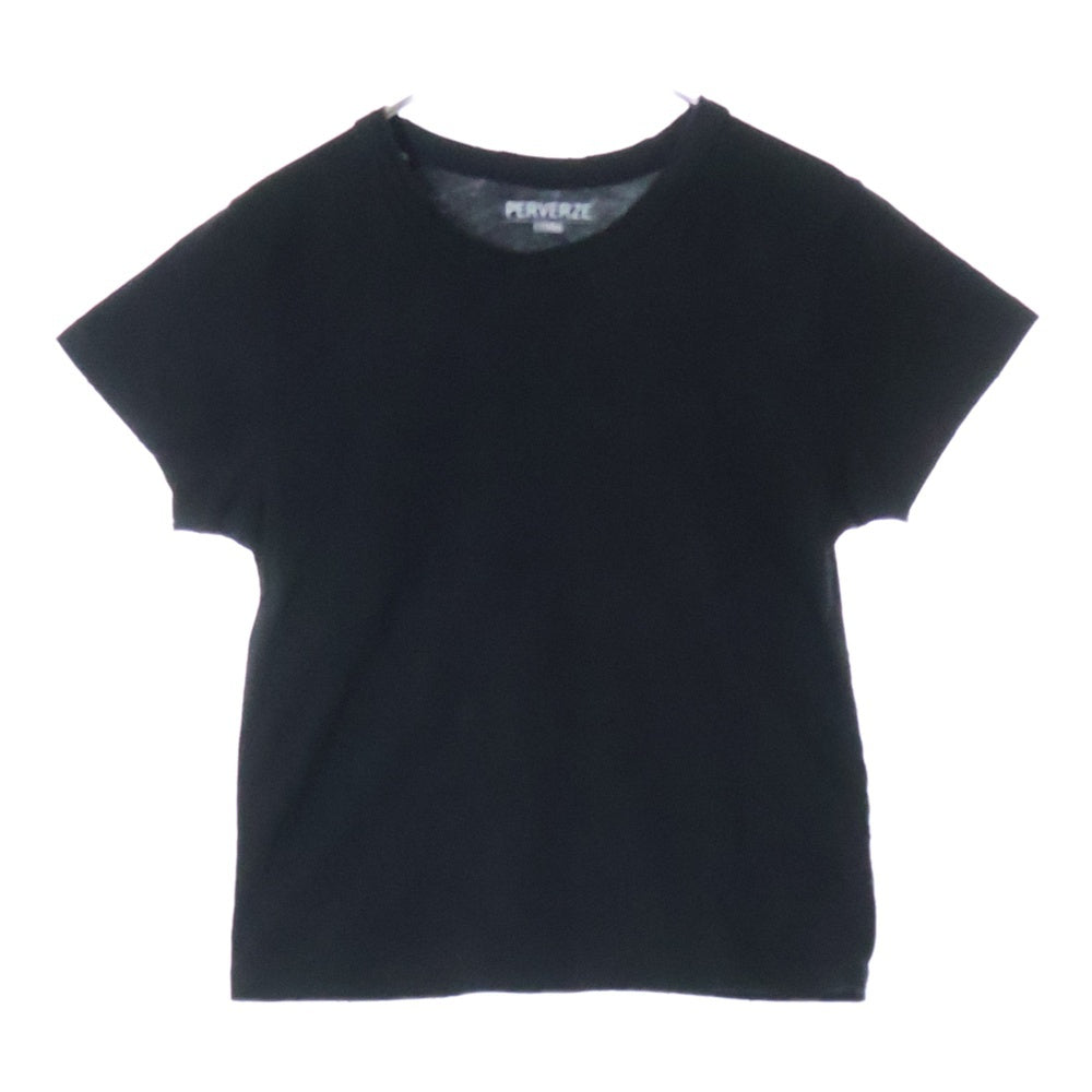 PERVERZE(パーバーズ) Regular Tee #1 クロップドTシャツ 半袖クルーネックカットソー ブラック レディース 0121010611