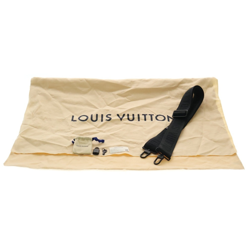 LOUIS VUITTON(ルイヴィトン) キーポル バンドリエール 45 モノグラム エクリプス リバース ロゴストラップ付 2WAY ショルダー ボストン バッグ グレー/ブルー RFID M11481