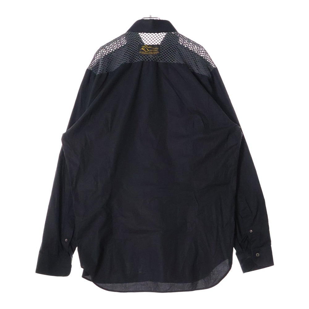 RAF SIMONS(ラフシモンズ) 23SS CLASSIC SHIRT WITH NET INSERT クラシック 長袖シャツ ウィズネットインサート ブラック 231-M256