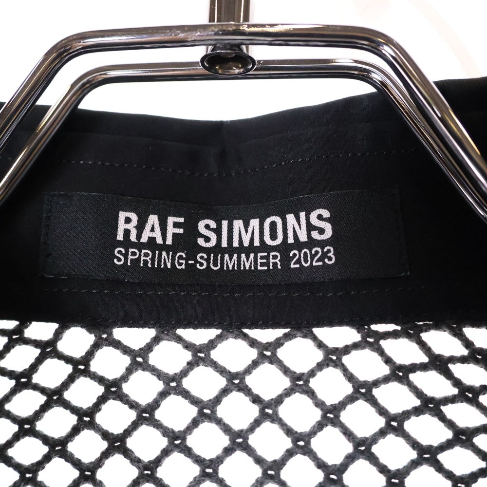 RAF SIMONS(ラフシモンズ) 23SS CLASSIC SHIRT WITH NET INSERT クラシック 長袖シャツ ウィズネットインサート ブラック 231-M256