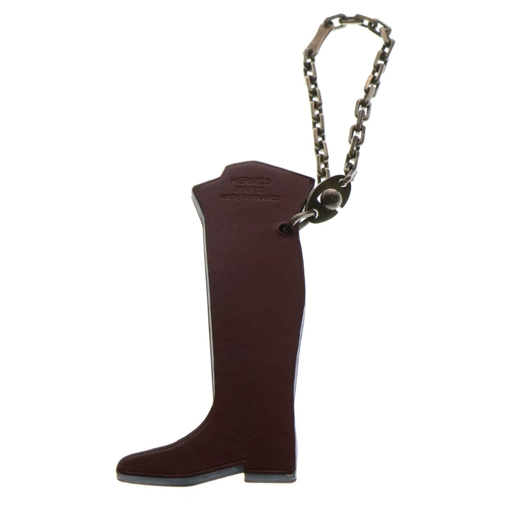 HERMES(エルメス) ブーツボックス レザー バッグチャーム ブラウン