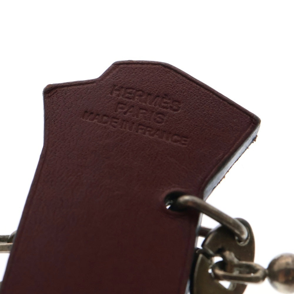 HERMES(エルメス) ブーツボックス レザー バッグチャーム ブラウン