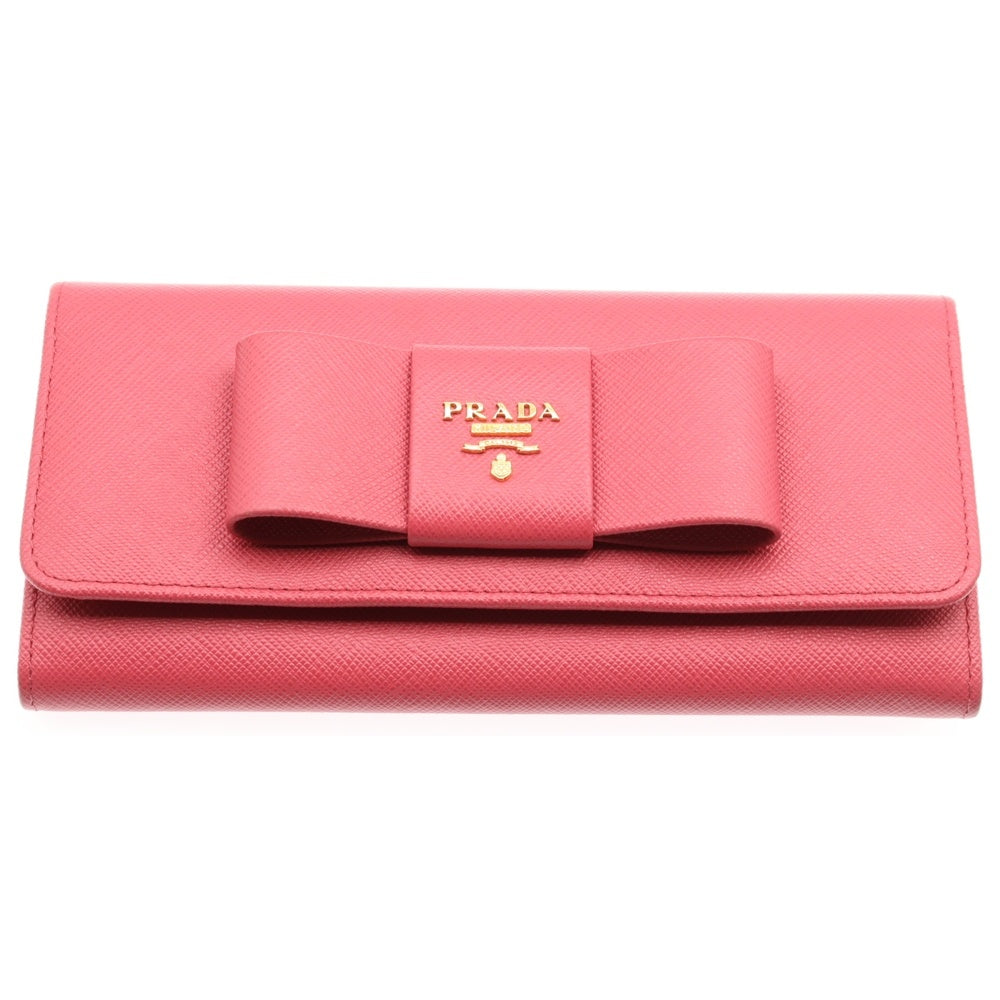 PRADA(プラダ) SAFFIANO FIOCCO サフィアーノ フィオッコ リボンモチーフ ロングウォレット 長財布 ピンク レディース 1MH132 ZTM F0505