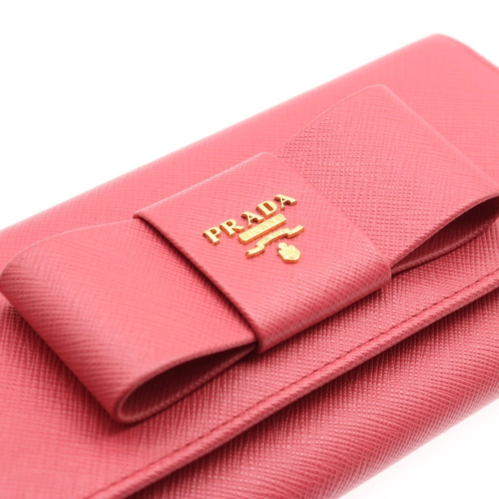 PRADA(プラダ) SAFFIANO FIOCCO サフィアーノ フィオッコ リボンモチーフ ロングウォレット 長財布 ピンク レディース 1MH132 ZTM F0505