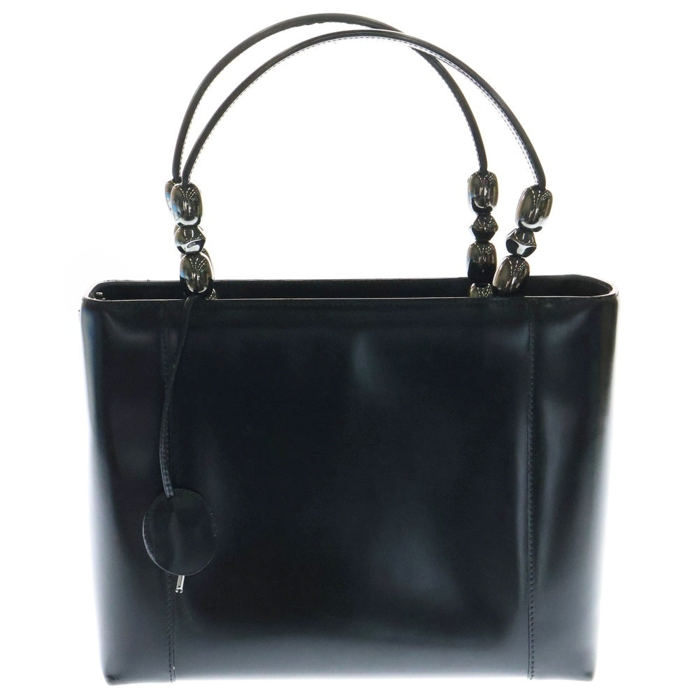 Christian Dior(クリスチャンディオール) マリスパール ロゴプレート レザー ハンドバッグ ブラック レディース