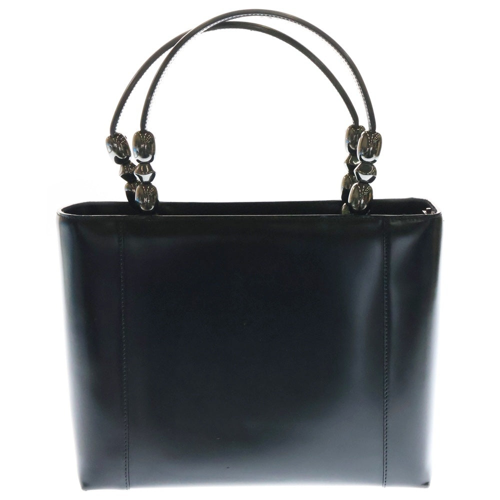 Christian Dior(クリスチャンディオール) マリスパール ロゴプレート レザー ハンドバッグ ブラック レディース