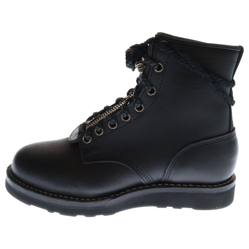 CHROME HEARTS(クロムハーツ) ×WESCO FIREMAN ウエスコ ファイヤーマン センターダガージップ レースアップ レザーブーツ ブラック/シルバー