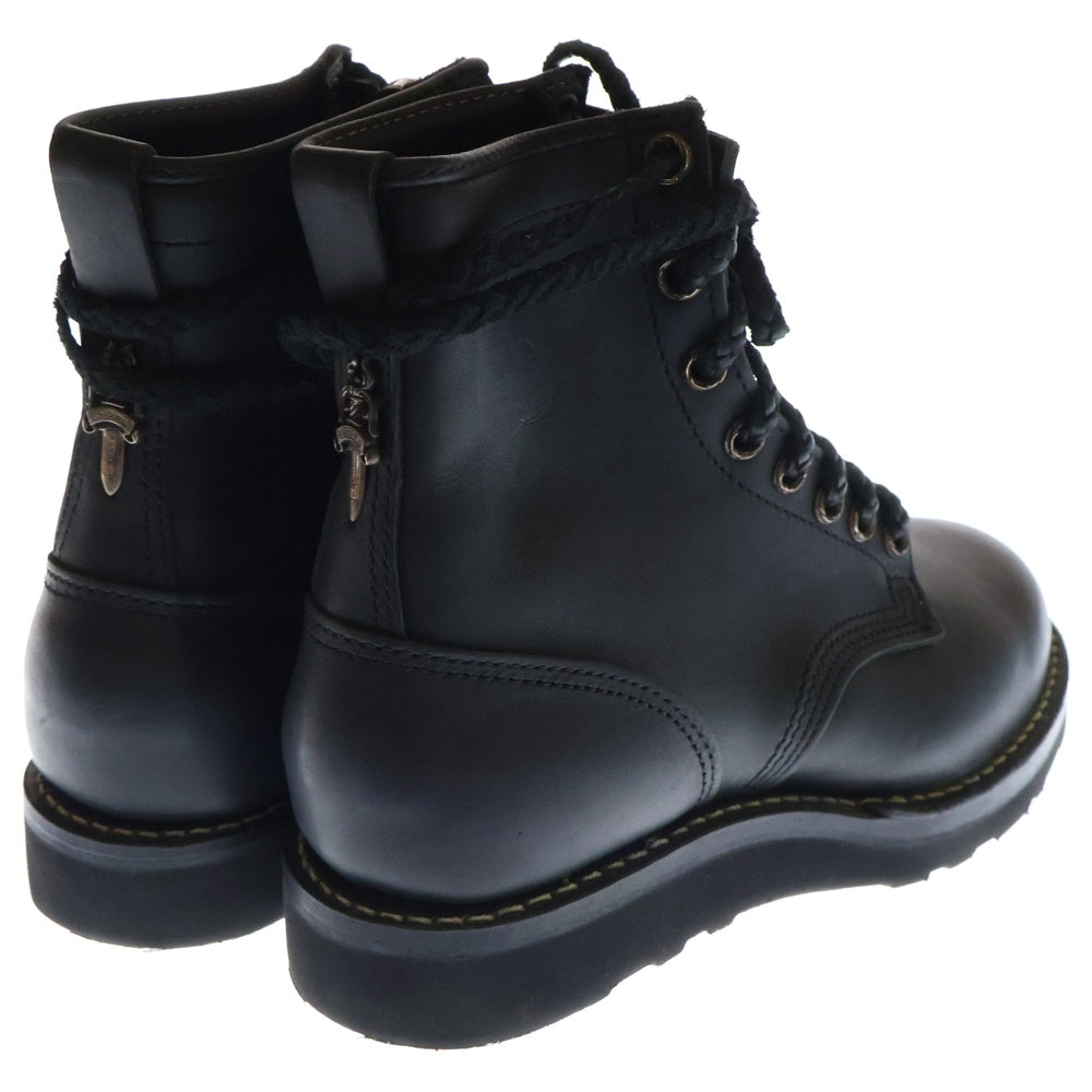 CHROME HEARTS(クロムハーツ) ×WESCO FIREMAN ウエスコ ファイヤーマン センターダガージップ レースアップ レザーブーツ ブラック/シルバー