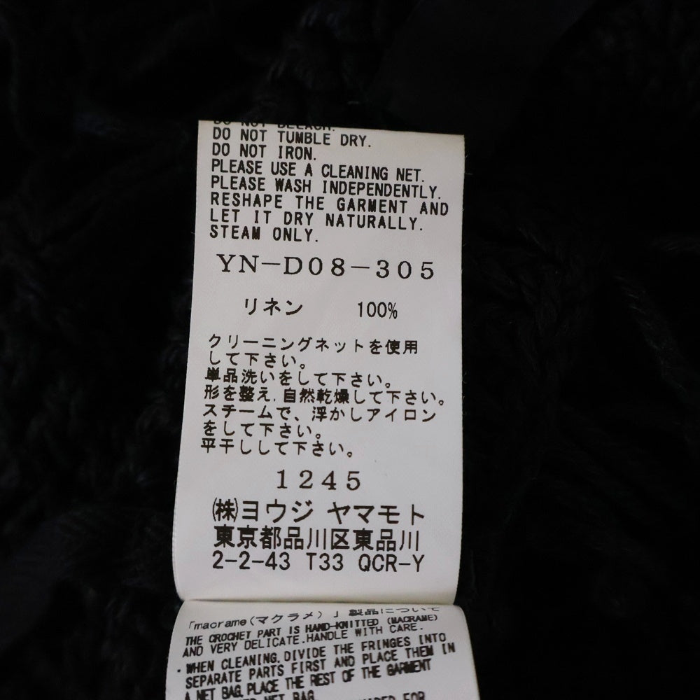 Y's(ワイズ) 20SS リネン ネット キャミワンピース レディース ブラック YN-D08-305