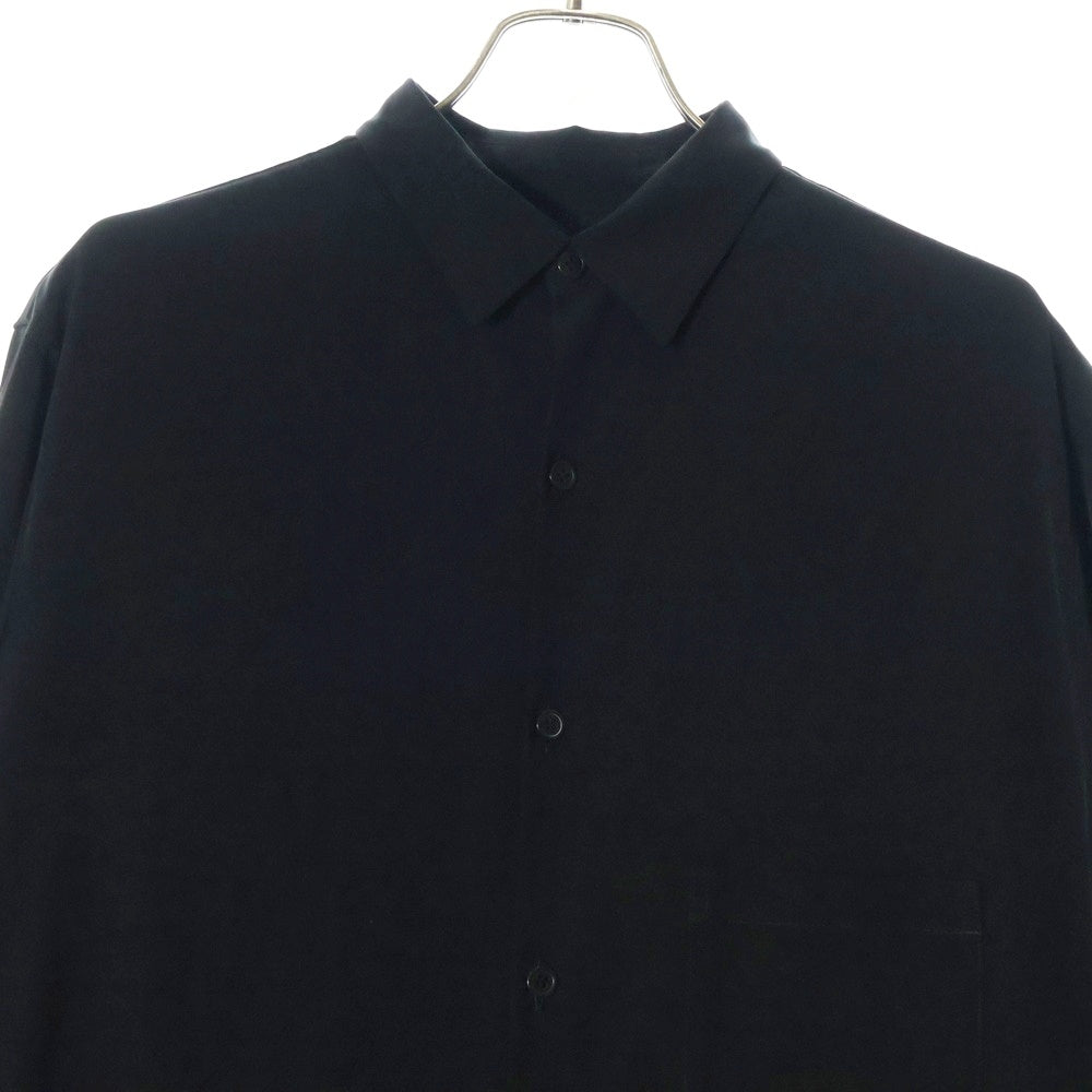 Y's(ワイズ) DE CHINE CURVE SLIT BLOUSE デシン カーブスリット 長袖シャツワンピース ブラウス レディース ブラック YX-B11-500