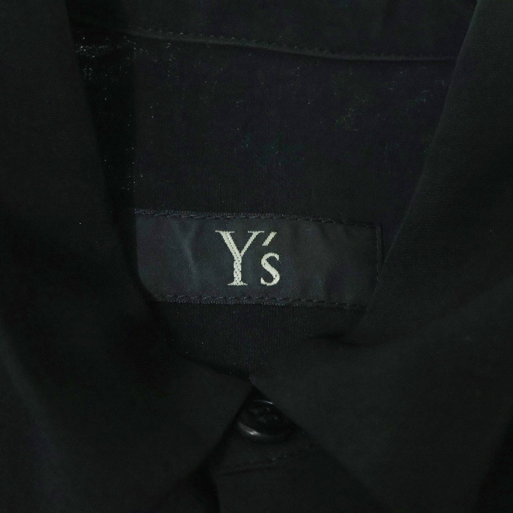 Y's(ワイズ) DE CHINE CURVE SLIT BLOUSE デシン カーブスリット 長袖シャツワンピース ブラウス レディース ブラック YX-B11-500