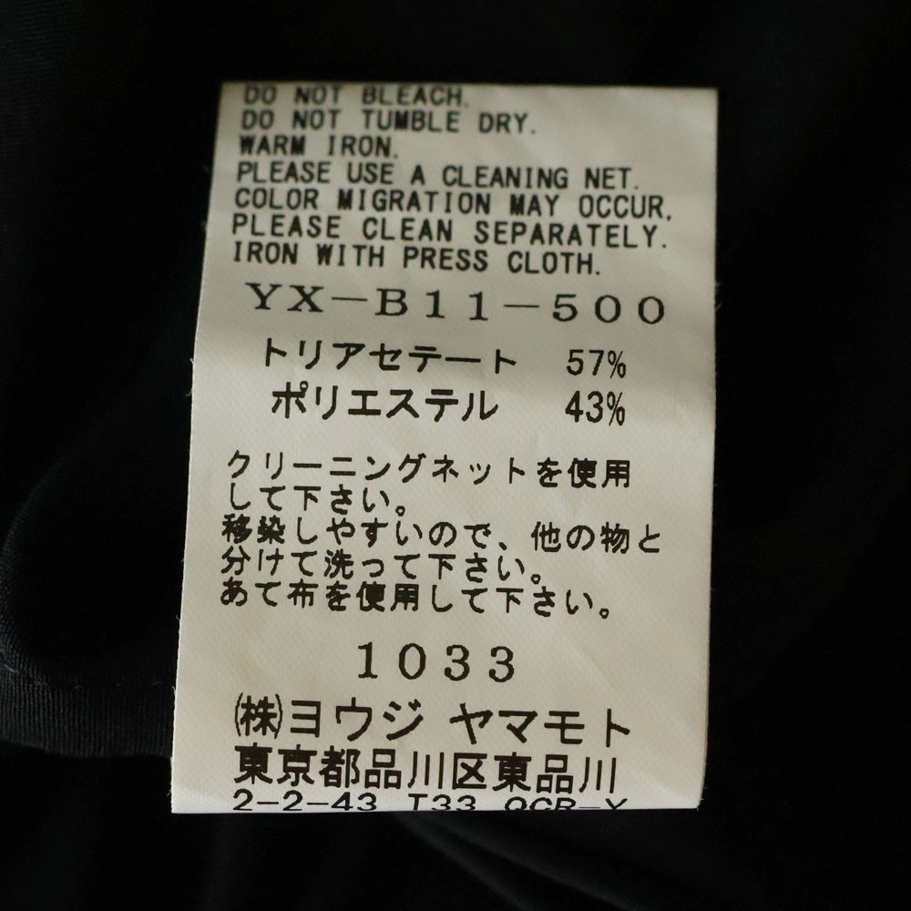 Y's(ワイズ) DE CHINE CURVE SLIT BLOUSE デシン カーブスリット 長袖シャツワンピース ブラウス レディース ブラック YX-B11-500