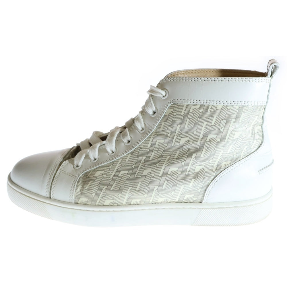 CHRISTIAN LOUBOUTIN(クリスチャンルブタン) LOUIS ORLATO ルイス オルラート ロゴパッチ付き レザーハイカットスニーカー ホワイト
