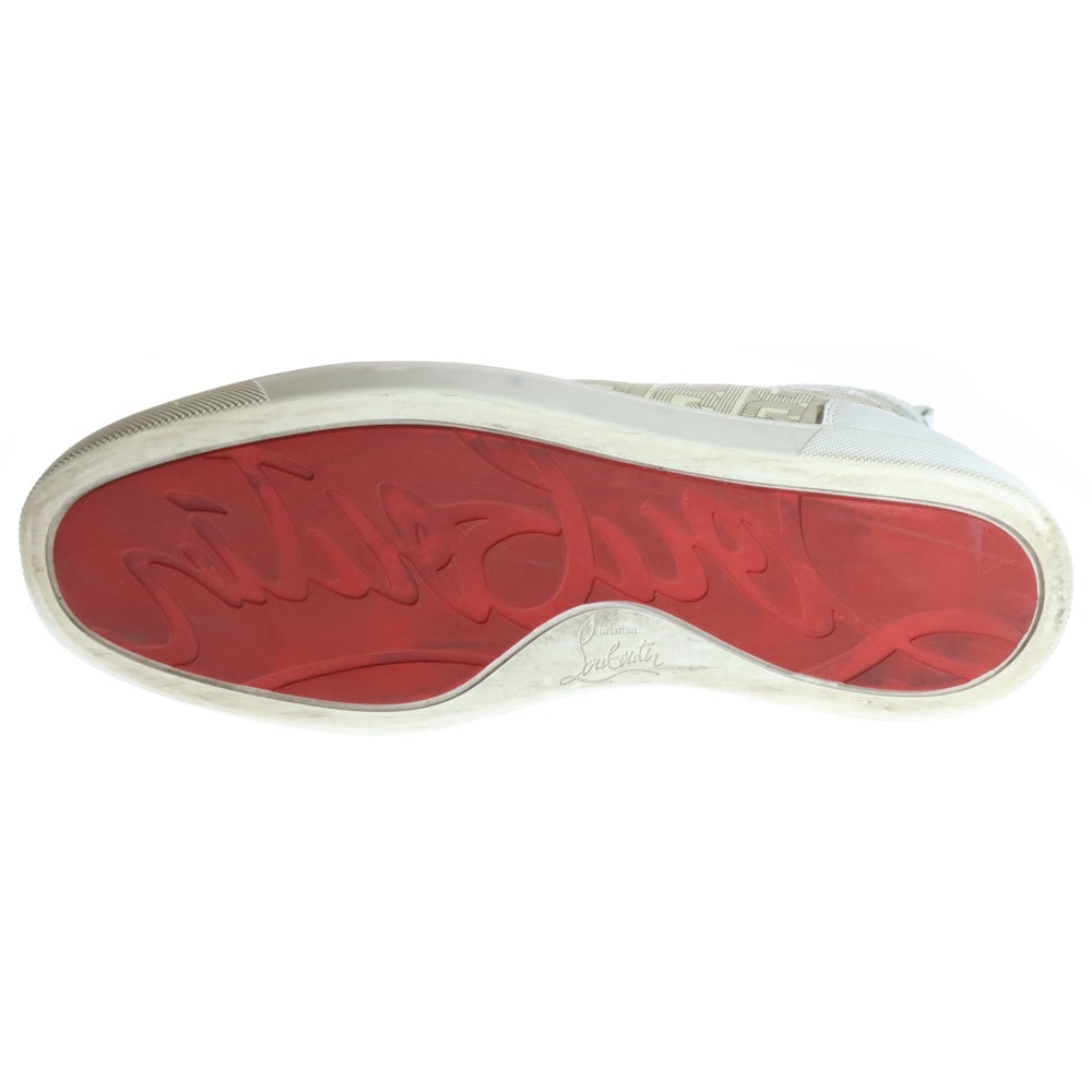 CHRISTIAN LOUBOUTIN(クリスチャンルブタン) LOUIS ORLATO ルイス オルラート ロゴパッチ付き レザーハイカットスニーカー ホワイト
